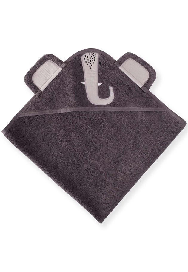 100314 - 5015CigitElephant Pattern Triangle Towel 75X75 Cm Smoked
