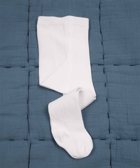 90036-14CigitDüz Renk Külotlu Çorap 0-8 Yaş Beyaz